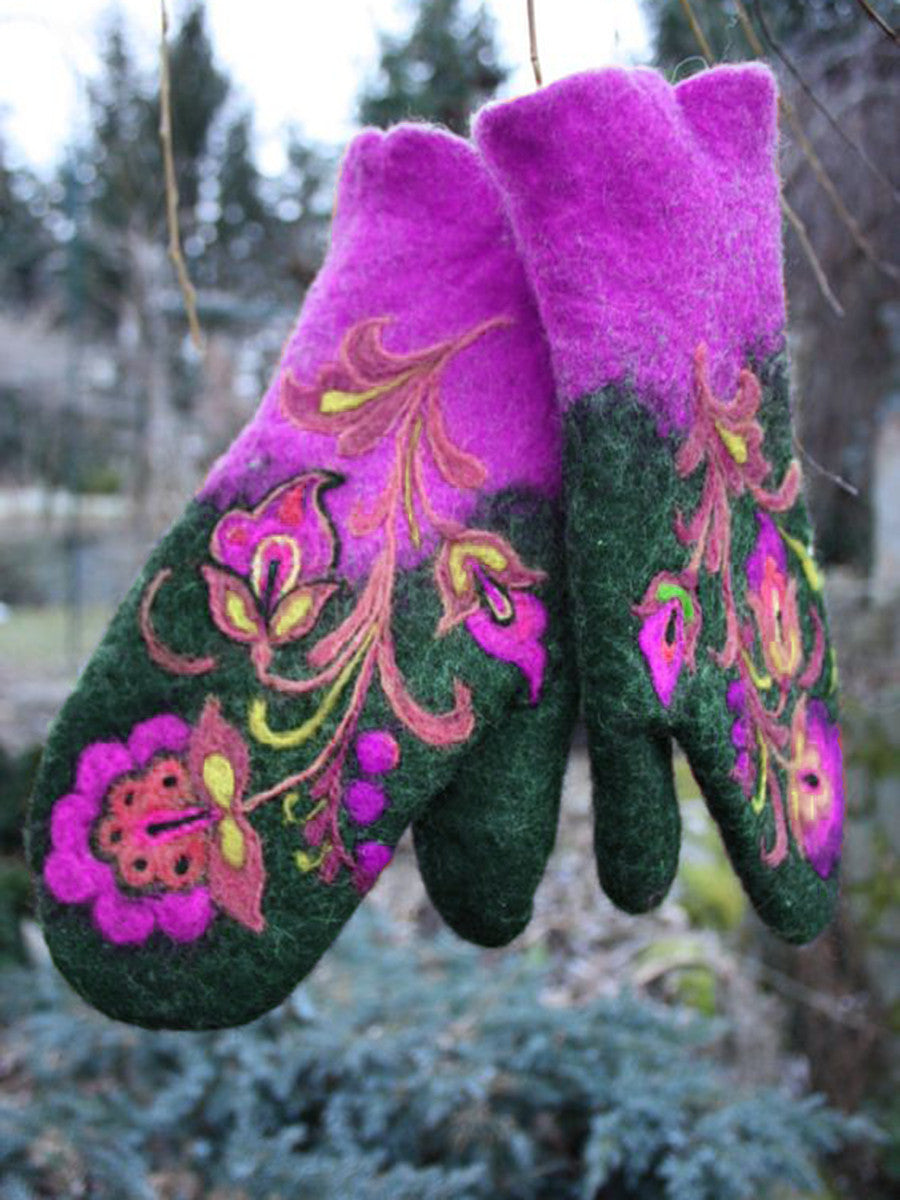 Embroidered Winter Gloves