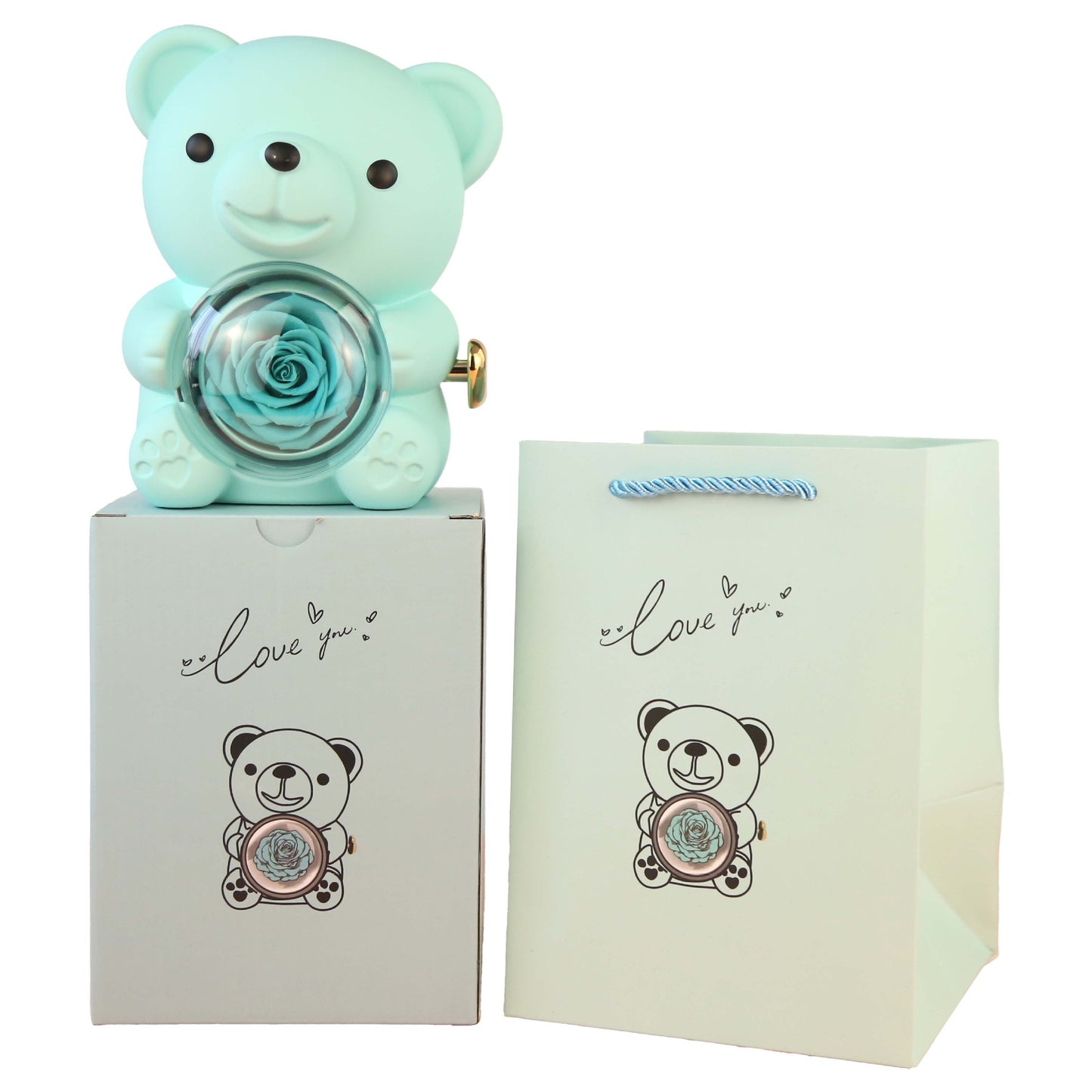 Eternal Rose Teddy Bear Gift Box
