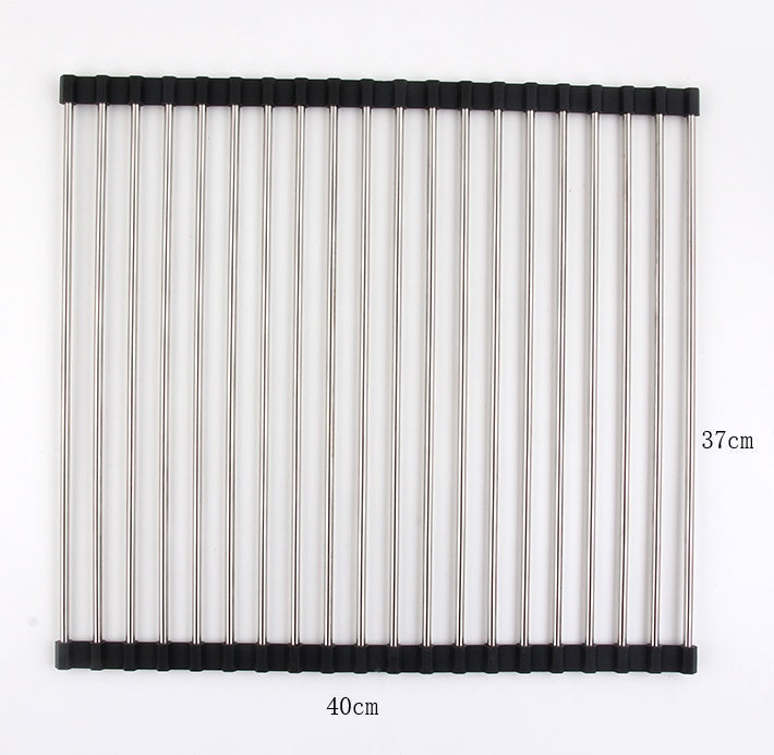 Folding Drain Sink Rack-Black