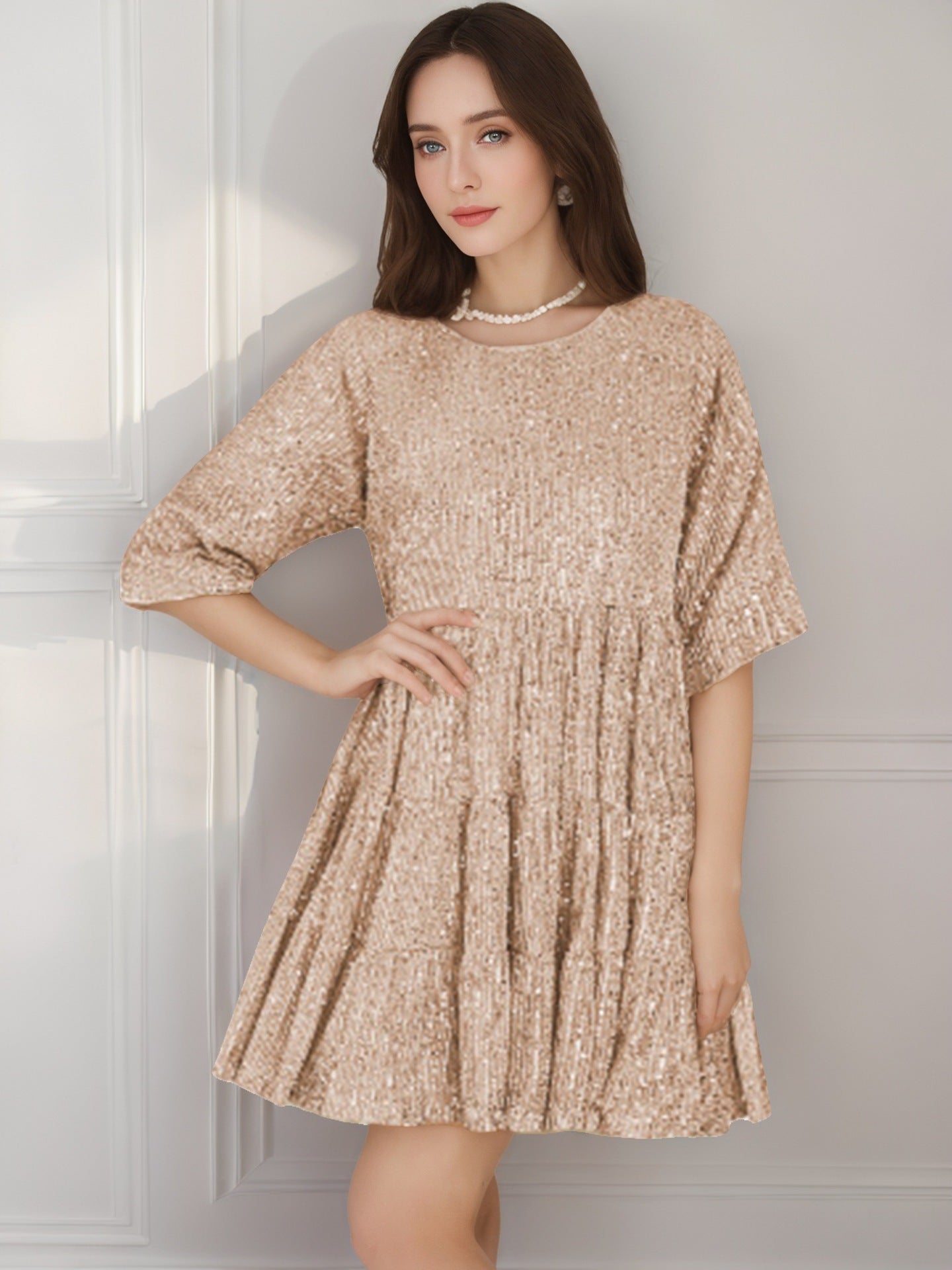 Fashionable Dress With Sequins