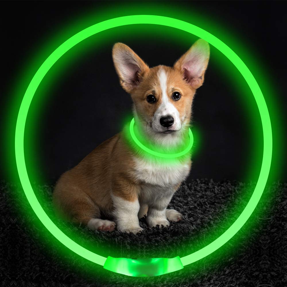 Glowing Necklace Safety Collar-Green