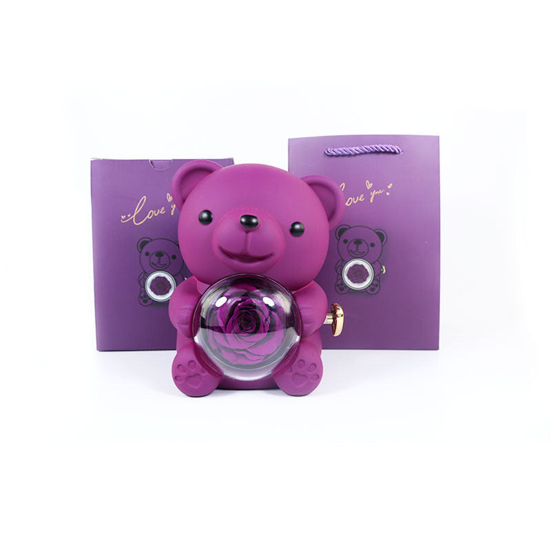 Eternal Rose Teddy Bear Gift Box