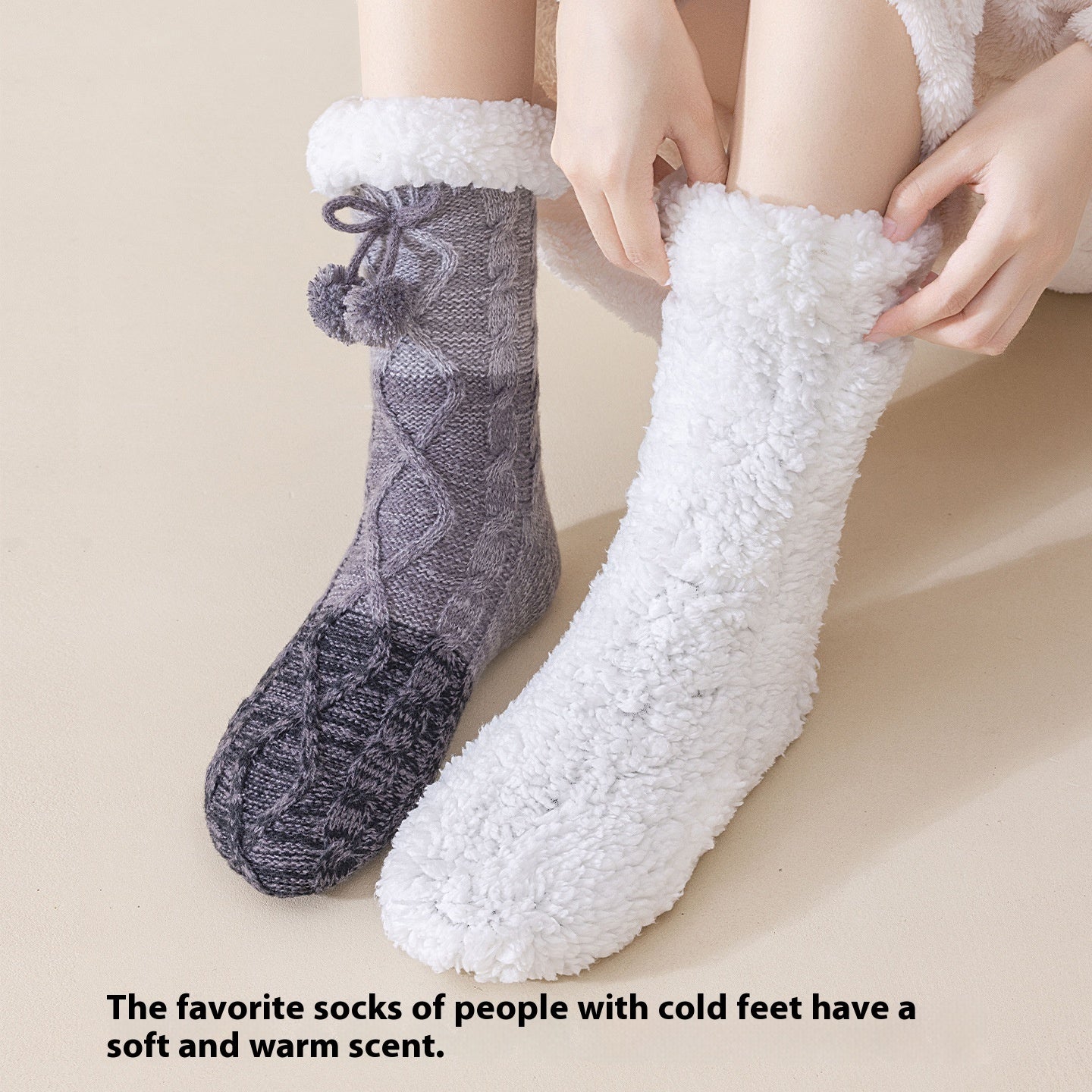 Lambswool Mid-Calf Floor Socks